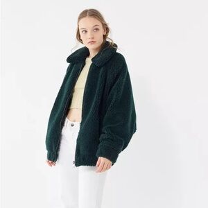 BDG Forest Green Dolman Teddy Jacket